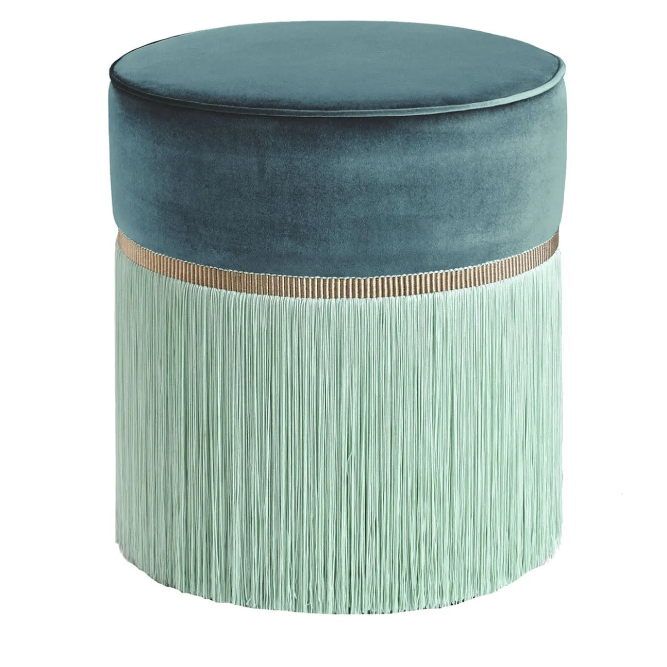 Pouf geometrico bicolore Emerald and Sea Foam Couture
