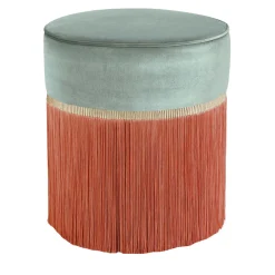 Pouf geometrico bicolore Menta e Arancio Couture