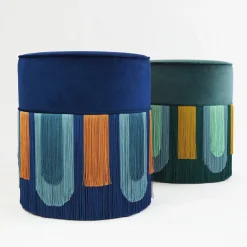 Pouf geometrico Couture Decò verde