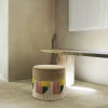 Pouf geometrico Geo Couture beige