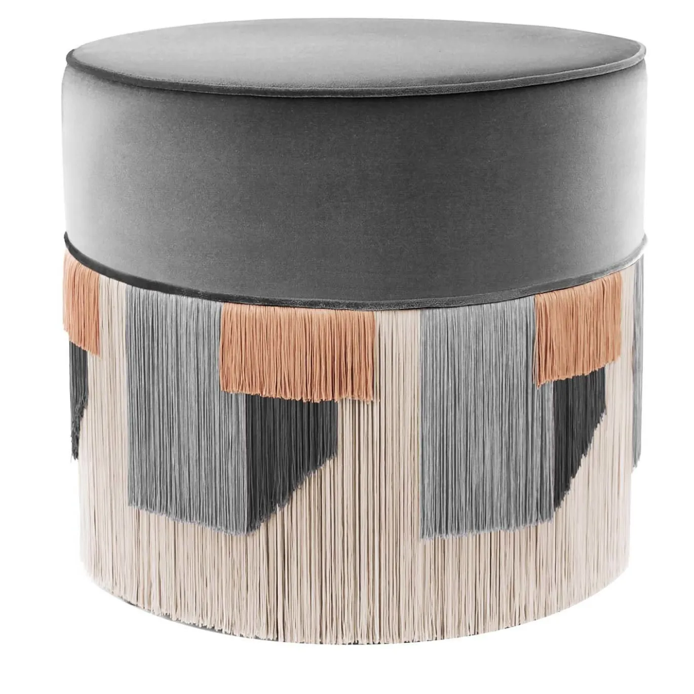 Pouf geometrico Geo Couture grigio