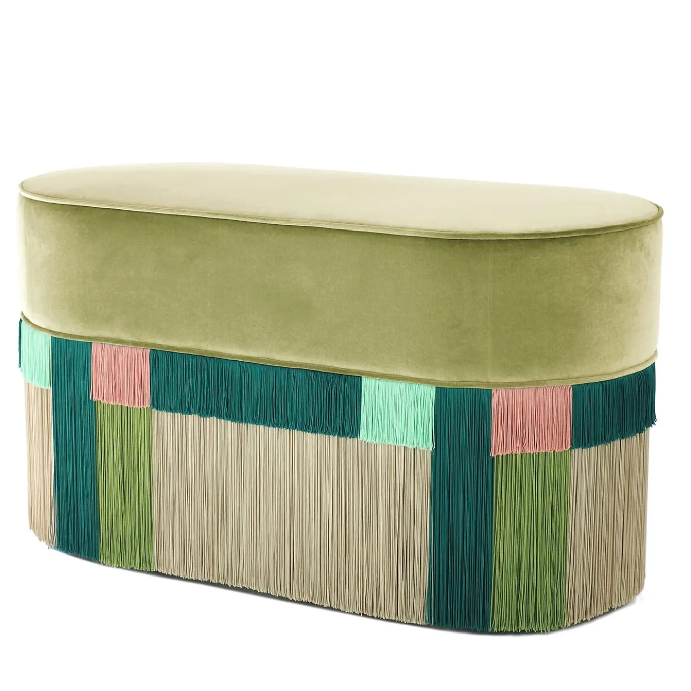Pouf geometrico Wien verde Couture