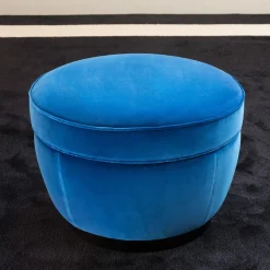 Pouf Georgette 21 in Velluto Blu elettrico