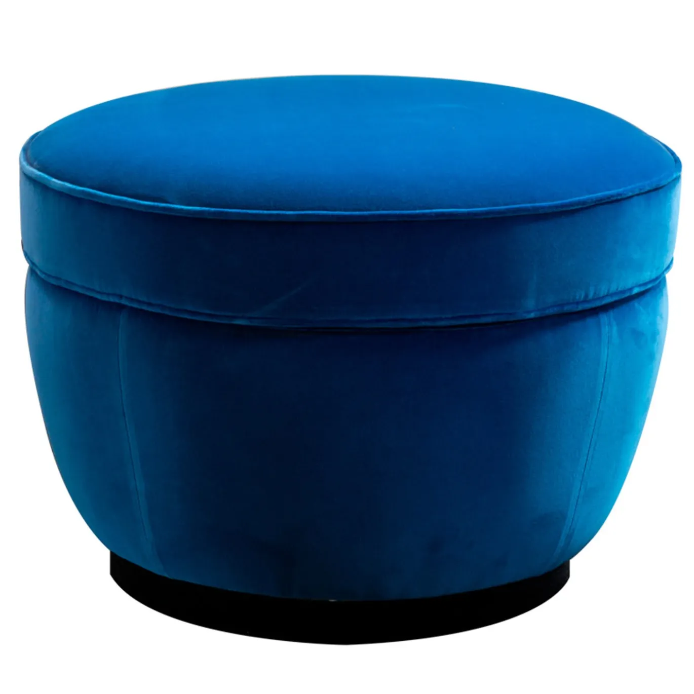 Pouf Georgette 21 in Velluto Blu elettrico