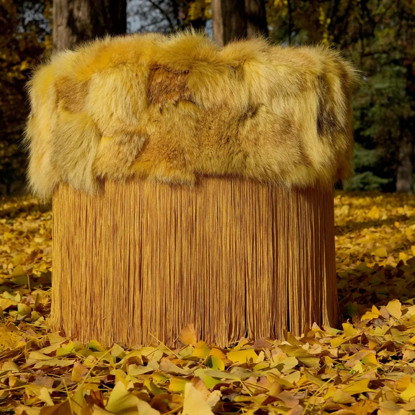 Pouf giallo patchwork di Lorenza Bozzoli