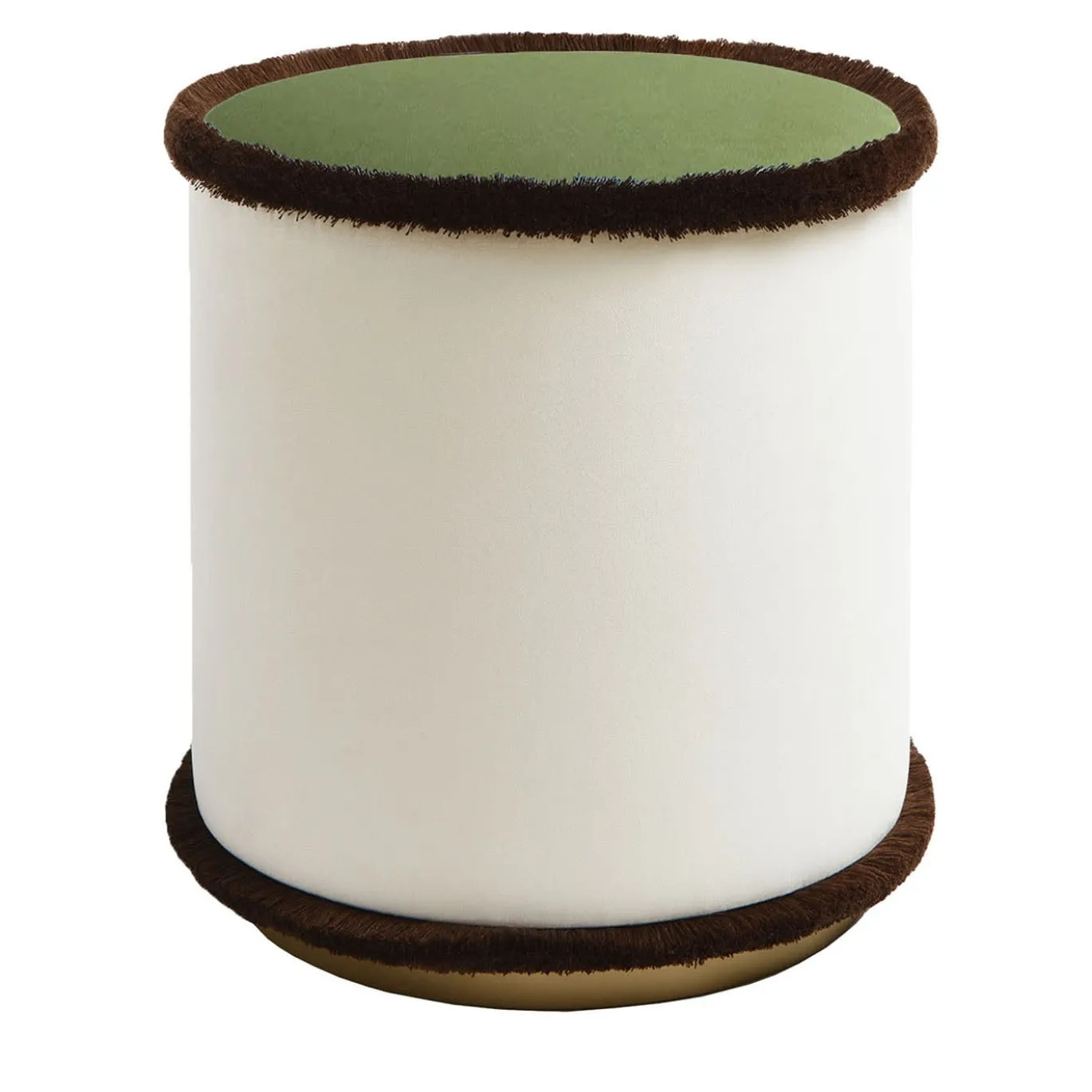 Pouf grafico marrone e verde