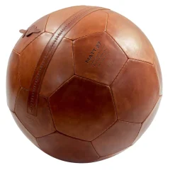 Pouf grande con pallone da calcio marrone