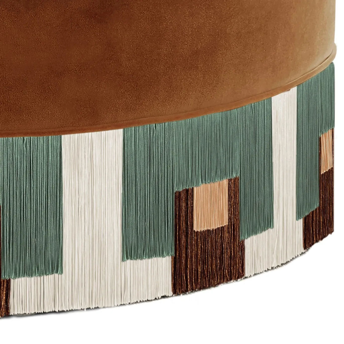 Pouf grande in velluto tabacco Treasure di Lorenza Bozzoli
