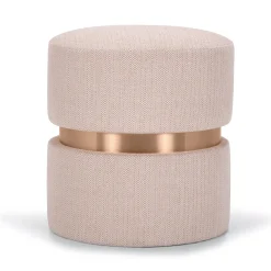 Pouf in legno cilindrico rosa