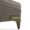 Pouf in pelle beige