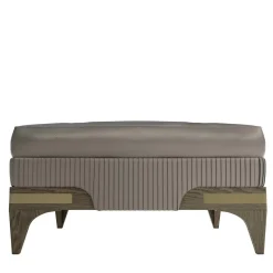 Pouf in pelle beige