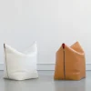 Pouf in pelle Cognac Mao di Viola Tonucci