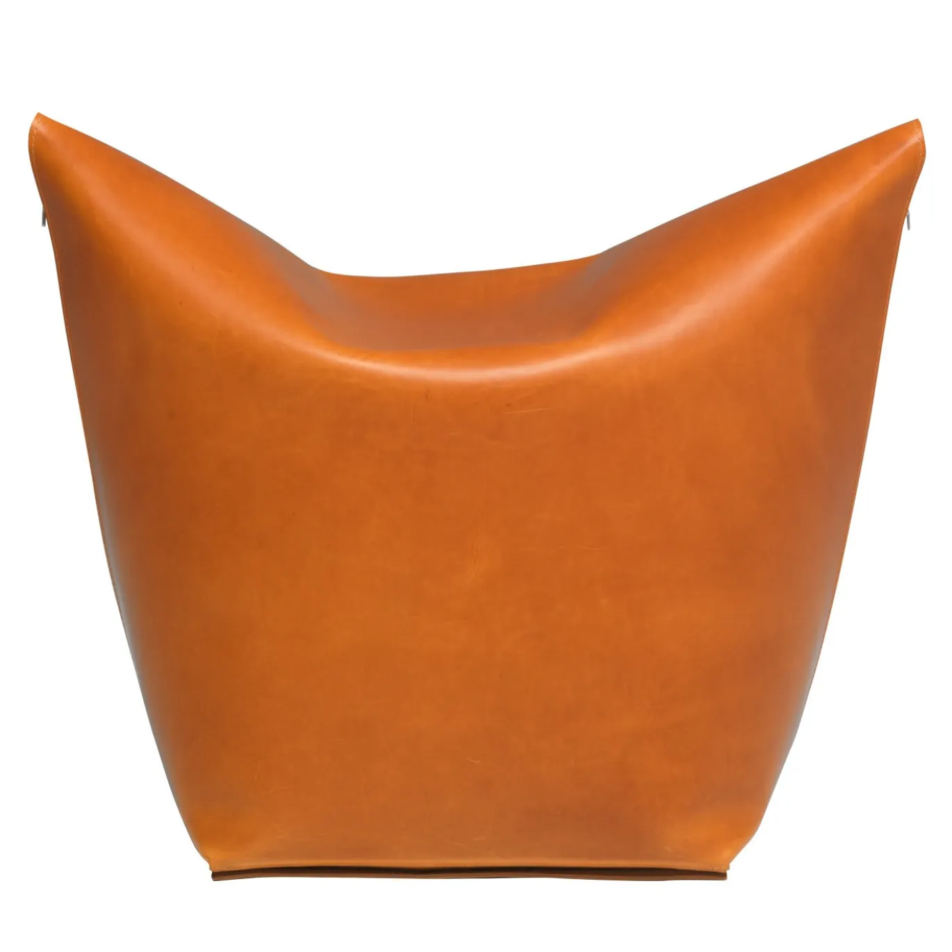 Pouf in pelle Cognac Mao di Viola Tonucci