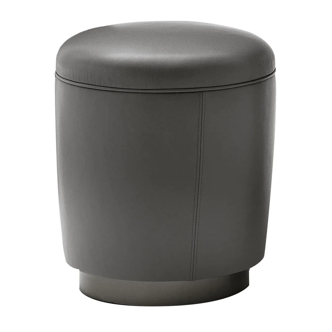 Pouf in pelle grigia