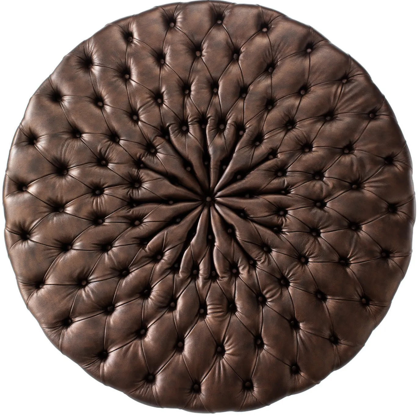 Pouf in pelle marrone Beverly