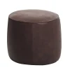 Pouf in pelle marrone Rondò