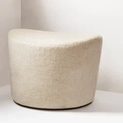 Pouf in pelle Shearling