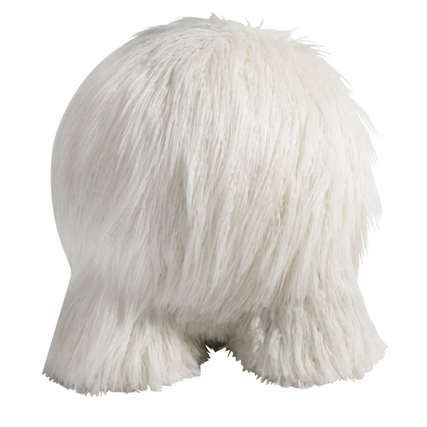 Pouf in pelliccia ecologica Atlas Ball Bianco
