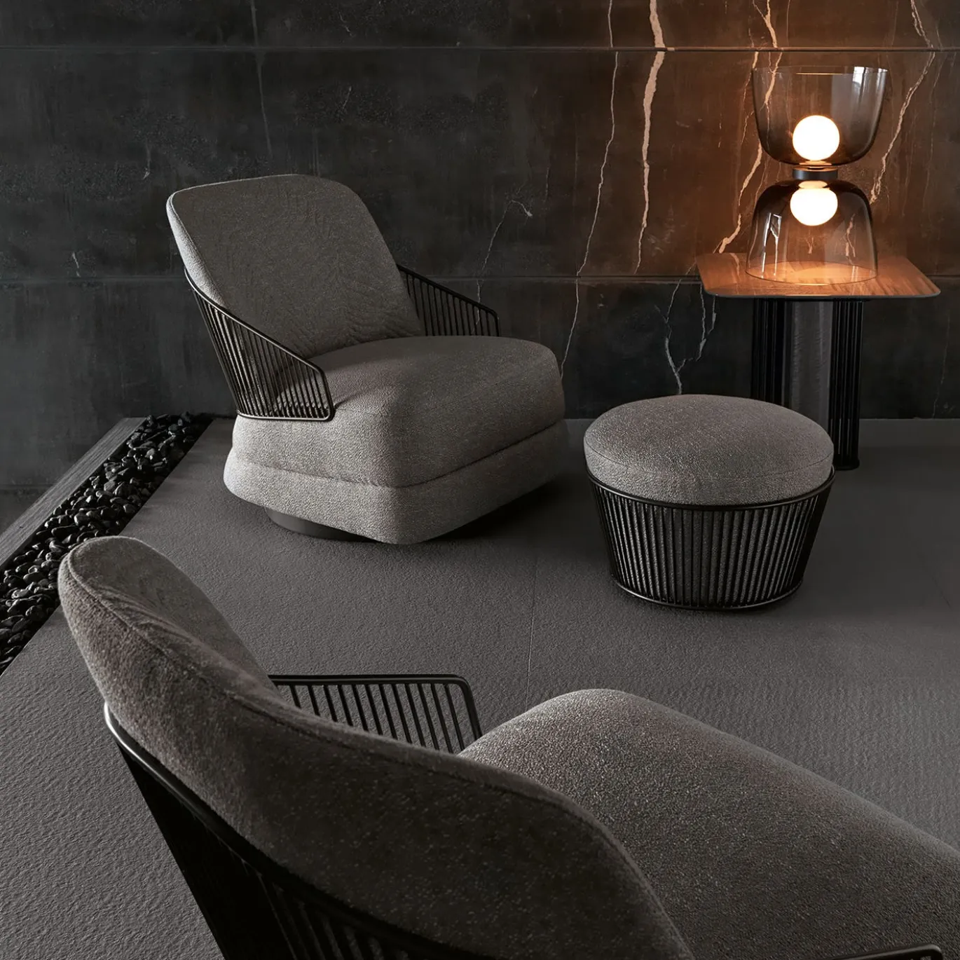 Pouf in tessuto di Castello Lagravise Studio
