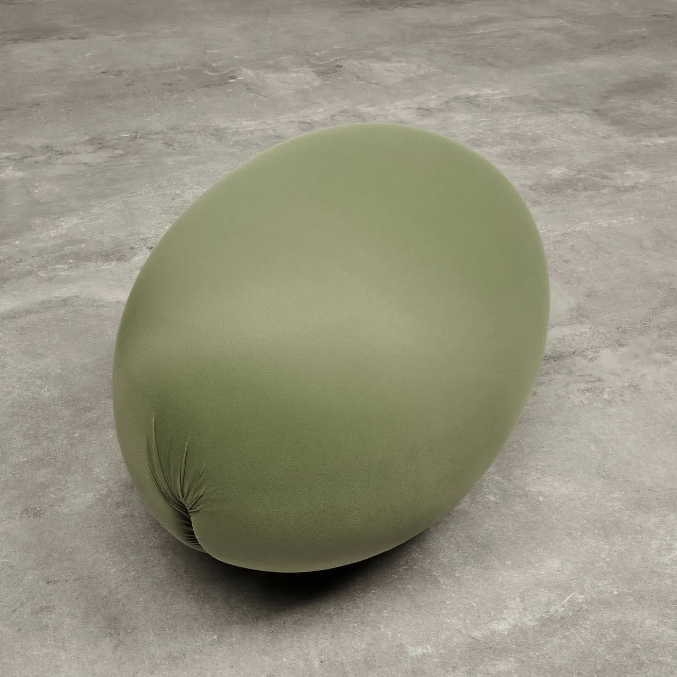 Pouf in tessuto tecnico verde Tato di Denis Santachiara