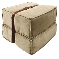 Pouf in velluto beige Docker