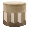 Pouf in velluto beige Plissé