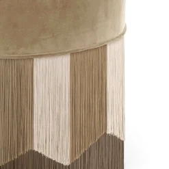 Pouf in velluto beige Plissé