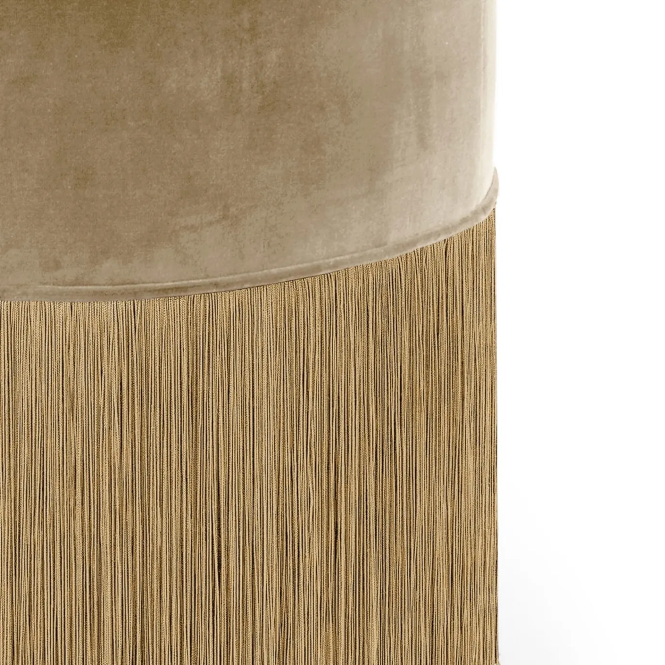 POUF IN VELLUTO BEIGE TINTA UNITA