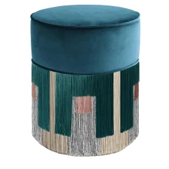 Pouf in velluto blu zaffiro Treasure di Lorenza Bozzoli