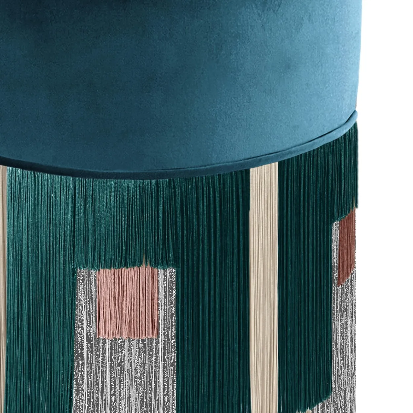 Pouf in velluto blu zaffiro Treasure di Lorenza Bozzoli