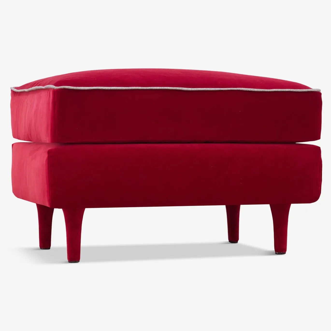 Pouf in velluto Casquet Ecological Red Passion