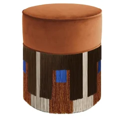 Pouf in velluto cognac Treasure di Lorenza Bozzoli