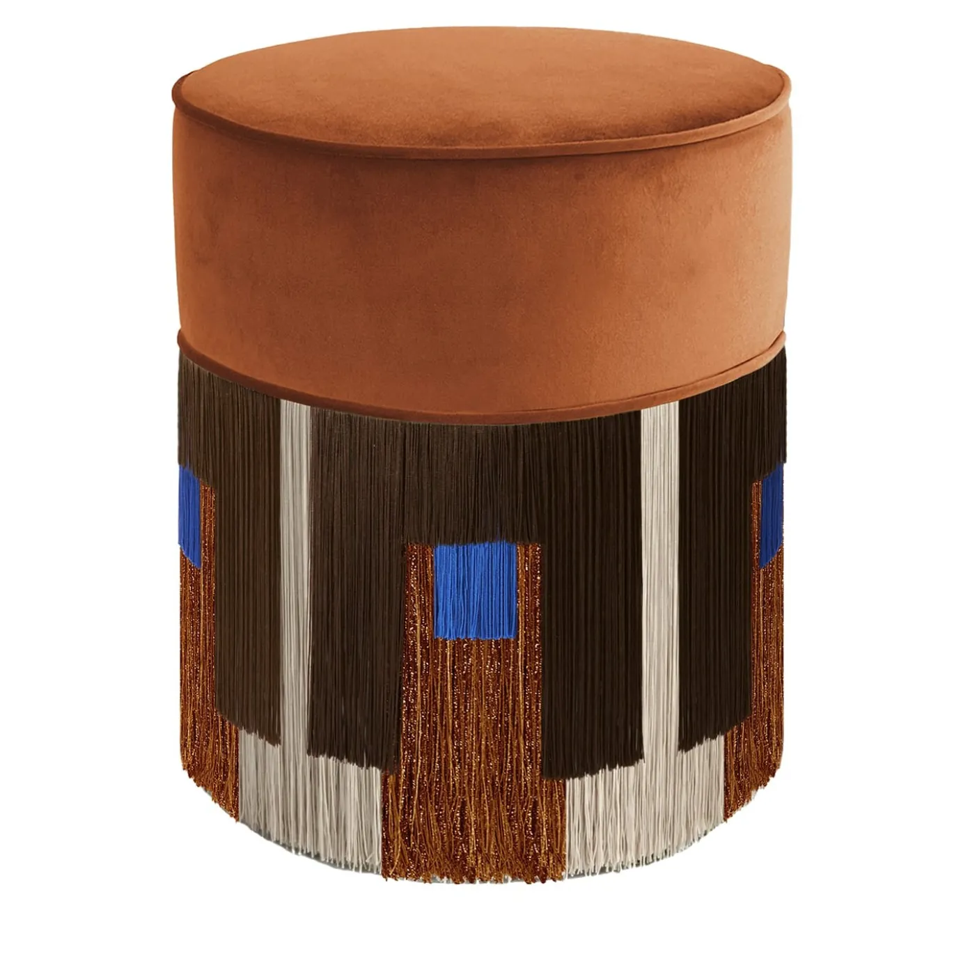 Pouf in velluto cognac Treasure di Lorenza Bozzoli