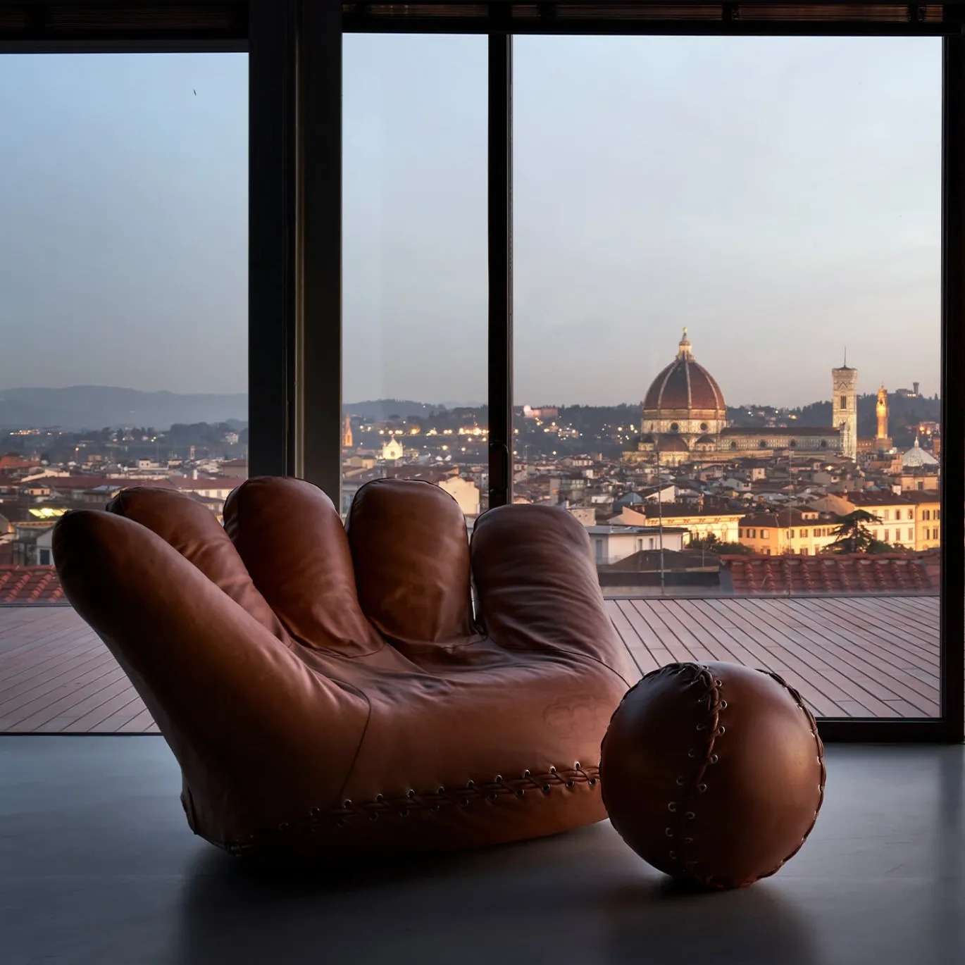 Pouf Joe Ball marrone