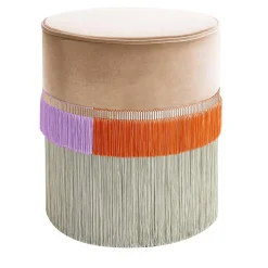 Pouf linea geometrica Couture beige