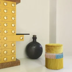 Pouf linea geometrica Couture giallo