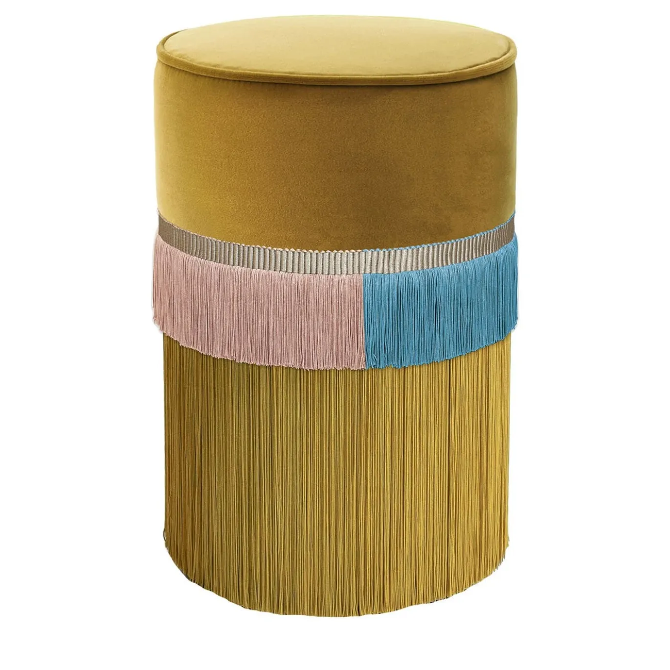 Pouf linea geometrica Couture giallo