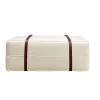 Pouf lungo Docker in velluto bianco crema