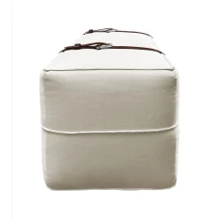 Pouf lungo Docker in velluto bianco crema