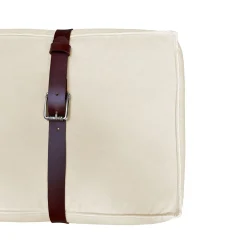 Pouf lungo Docker in velluto bianco crema