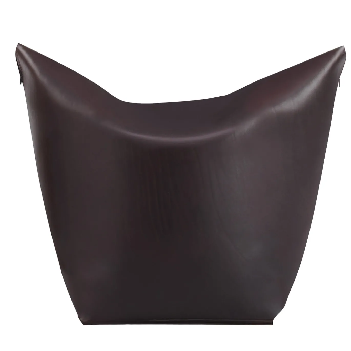 Pouf Mao in pelle marrone scuro di Viola Tonucci