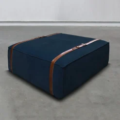 Pouf Maxi Docker in velluto blu
