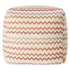 Pouf Morbido Cubico da Esterno Capri in Toni Rossi e Rosa