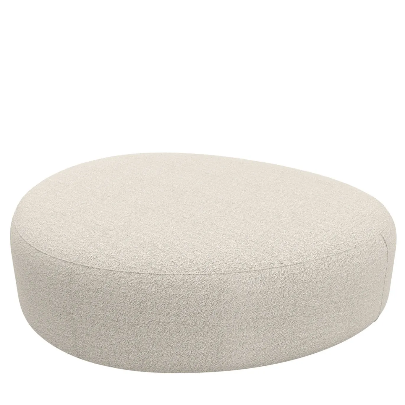 Pouf Mythos in tessuto bouclé bianco