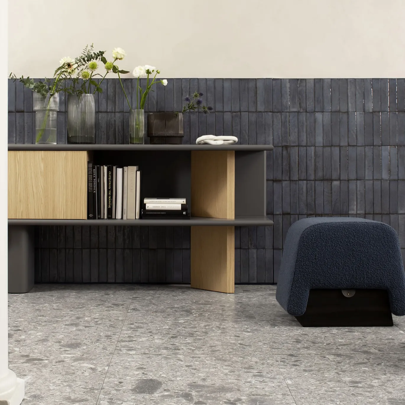 Pouf Onigiri Blu Denim