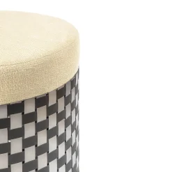 Pouf ottico nero Vesta