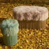 Pouf Patchwork Tiffany verde acqua di Lorenza Bozzoli