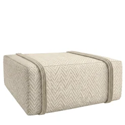 Pouf per esterni quadrato Docker Maxi in tessuto bublè chenille beige