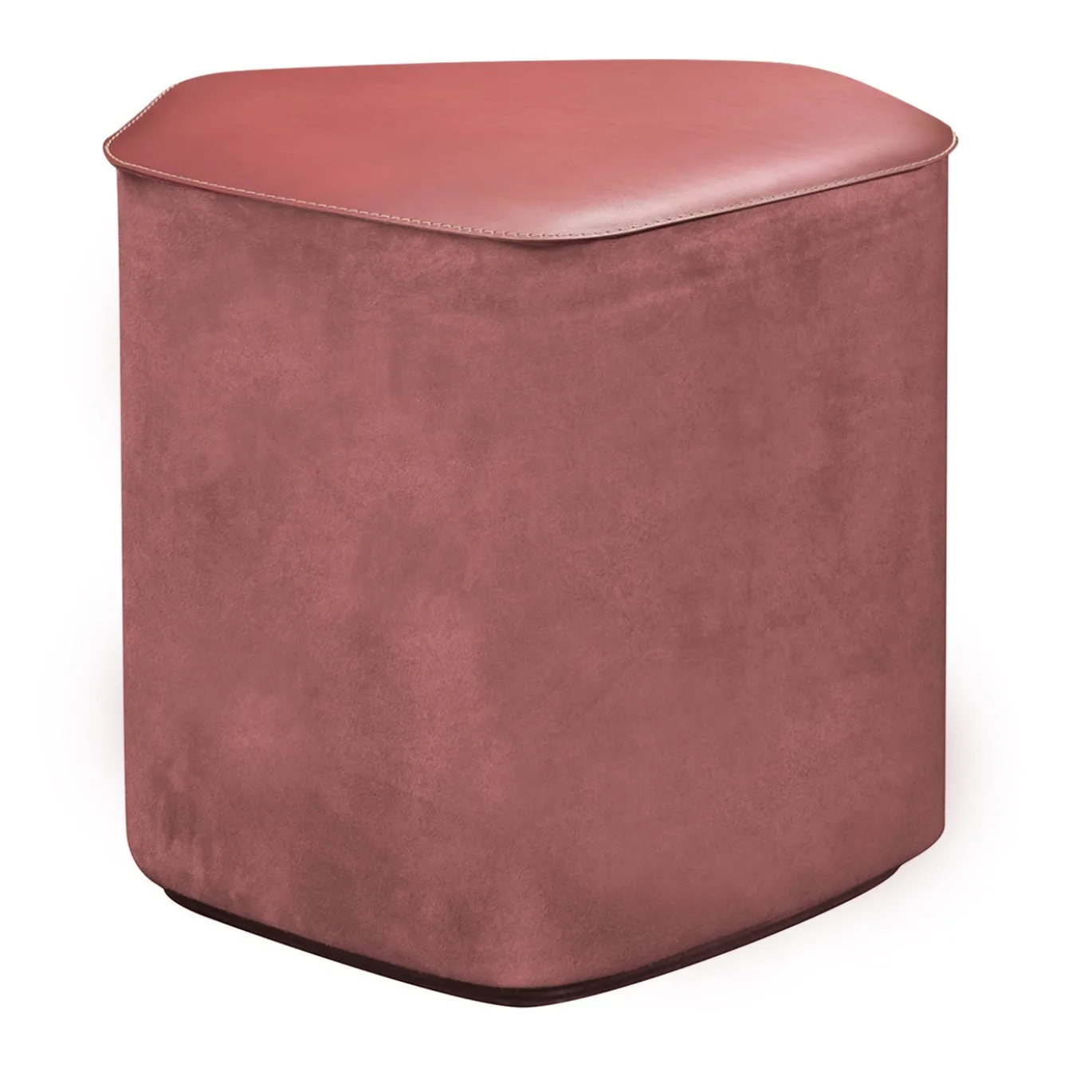 Pouf Piccolo In Pelle Color Vinaccia