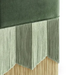 Pouf piccolo Plissé quadrato in velluto verde
